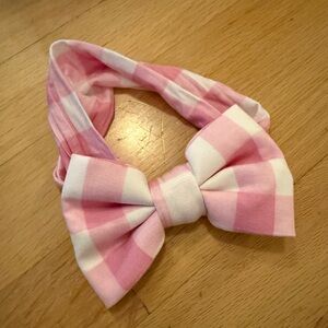 Little Sleepies Pink and White Checkered Bow